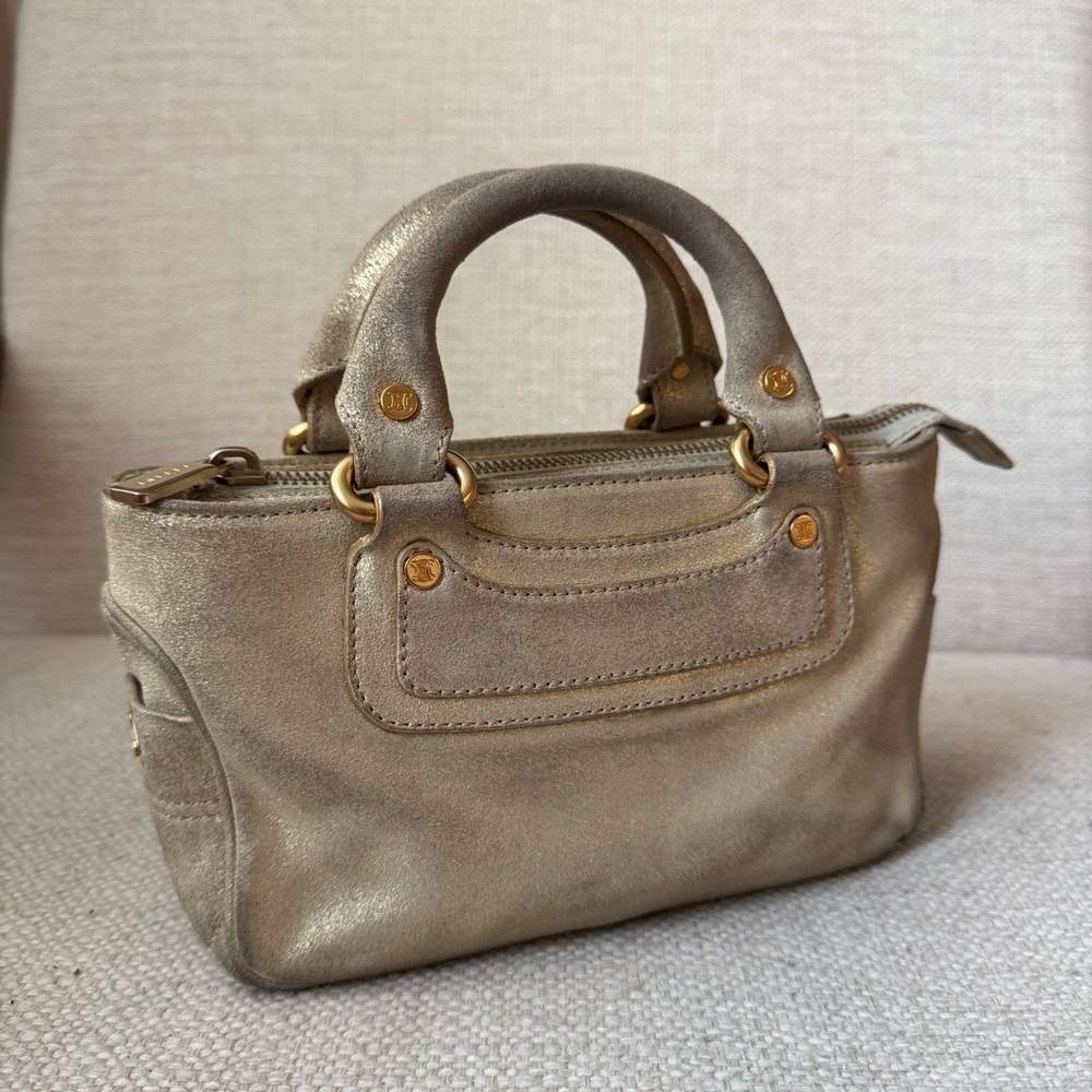 Celine Metallic Gold Leather Boogie Mini Bag
